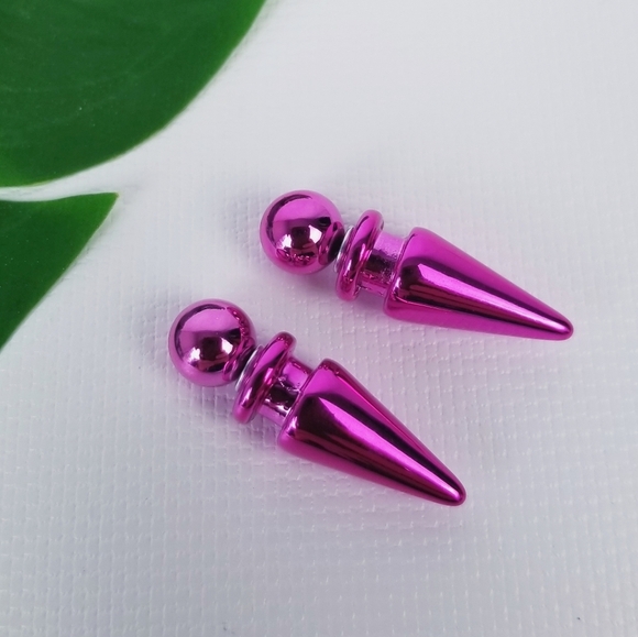 Bullet Double Sided Stud 2 Earrings in One - Picture 1 of 3